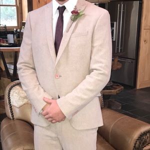 Men’s Suit ASOS Design Herringbone dress suit